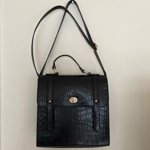 Black croc purse